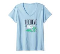 Mujer Creo en mí Mismo Monstruo Divertido del Lago Ness Camiseta Cuello V
