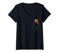 Mujer Crested Gecko Pocket Cute Exotic Lizard Reptile Pet Lover Camiseta Cuello V