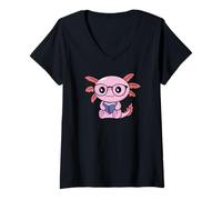 Mujer Criatura acuática Leyendo un Libro Kawaii Lindo Divertido Camiseta Cuello V