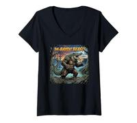 Mujer Criatura Bayou híbrida Oso-cocodrilo Camiseta Cuello V