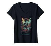 Mujer Criatura Criaturas Mitológicas The Night Carries Footsteps Camiseta Cuello V