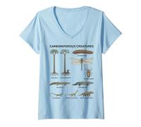 Mujer Criaturas Cámbricas Paleontología Fósil Vida Marina Camiseta Cuello V