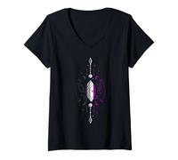 Mujer Cristal Místico Asexual Pride Ace Flag LGBTQ+ Camiseta Cuello V