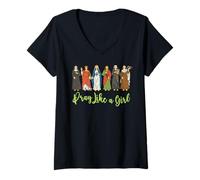 Mujer Cristiana Católica Mujeres Jesús Rezar Religiosa Niña Camiseta Cuello V