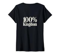 Mujer Cristiano 100 Por Ciento Kingdom Fe Poderosa Camiseta Cuello V