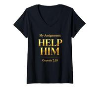 Mujer Cristiano Amor Matrimonio Escritura Versículos religiosos de la Biblia Camiseta Cuello V