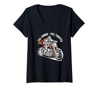 Mujer Cristiano Biker Armadura Completa Aceleración Total Camiseta Cuello V