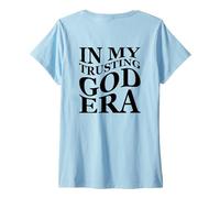 Mujer Cristiano Divertido confiando en Dios Era Religiosos Hombres y Mujeres Camiseta Cuello V