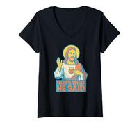 Mujer Cristiano Sagrado Corazón Eso Es Lo Que Dijo Fe Religiosa Camiseta Cuello V