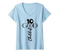 Mujer Cristo Dios 10 AÑOS JESÚS 10º Nacimiento Camiseta Cuello V