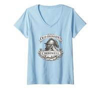 Mujer Cromwell Old Ironsides Historia del Casco de la Guerra Civil Inglesa Camiseta Cuello V