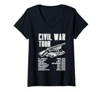 Mujer Cronología de la Gira de Batalla de la Guerra Civil Fechas de la campaña histórica EE. UU Camiseta Cuello V