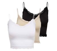 Mujer Cropped-Top 3er Paquete - Onlvicky Encaje Seamless Recortada Top, Trägert