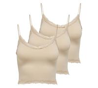 Mujer Cropped-Top 3er Paquete - Onlvicky Encaje Seamless Recortada Top, Trägert