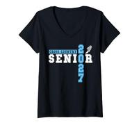 Mujer Cross Country Senior Night XC Senior 2027 Graduación 50 Camiseta Cuello V
