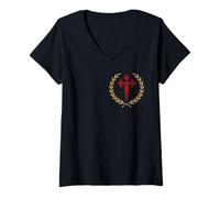 Mujer Cross of Saint James - Sword Cross Camiseta Cuello V