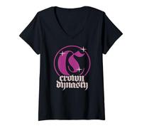 Mujer Crown Dynasty - Urban Typography Streetwear Camiseta Cuello V