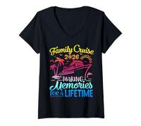 Mujer Crucero Familiar de Vacaciones 2026 Hacer Recuerdos para Toda la Vida Camiseta Cuello V
