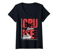 Mujer Crucero Japón a Juego Camiseta Cuello V