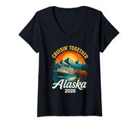 Mujer Crucero por Alaska 2026 Cruisin Together Matching Family Friends Camiseta Cuello V