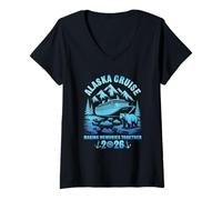 Mujer Crucero por Alaska 2026 Viaje Haciendo Recuerdos Juntos Camiseta Cuello V