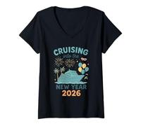 Mujer Cruise Into New Year 2026 Bringing New Year Matching Family Camiseta Cuello V