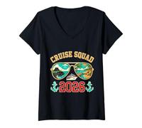 Mujer Cruise Squad Viaje de Vacaciones a Cancún 2026 Coincidencia Camiseta Cuello V