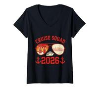 Mujer Cruise Squad Viaje de Vacaciones a Japón 2026 Camiseta Cuello V