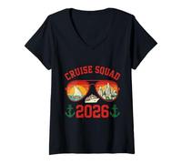 Mujer Cruise Squad Viaje de Vacaciones a Madagascar 2026 Camiseta Cuello V