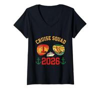 Mujer Cruise Squad Viaje de Vacaciones a Mozambique 2026 Camiseta Cuello V