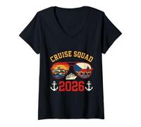 Mujer Cruise Squad Viaje de Vacaciones a República Checa 2026 Camiseta Cuello V