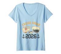 Mujer Cruise Squad Viaje de Vacaciones a San Francisco 2026 Camiseta Cuello V