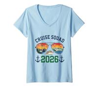 Mujer Cruise Squad Viaje de Vacaciones a Seattle 2026 Camiseta Cuello V