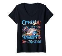 Mujer Cruisin Juntos Madre e Hijo Viaje 2026 Crucero a Juego Camiseta Cuello V