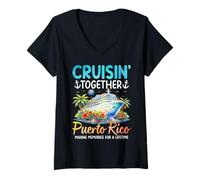 Mujer Cruizando Juntos Puerto Rico Cruise Memories Camiseta Cuello V