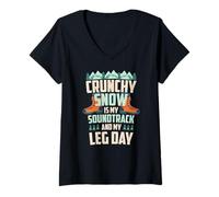 Mujer Crunchy Snow IS MY Soundtrack and MY Leg Day Camiseta Cuello V