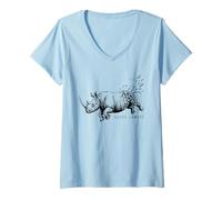 Mujer Crush Limits - Gimnasio motivacional para animales de fuerza de rinocer Camiseta Cuello V