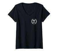 Mujer Cruz Cristiana Católica San Francisco Tau Camiseta Cuello V