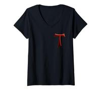Mujer Cruz Franciscana Tau - Cruz Católica de San Antonio Camiseta Cuello V