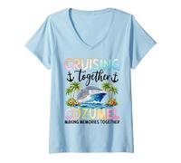 Mujer Cruzando Juntos Cozumel Cruise Memories Camiseta Cuello V