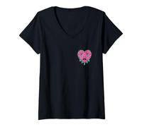 Mujer Crying Heart - Traditional Tattoos, Old School Tattoo Flash Camiseta Cuello V