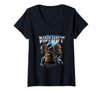 Mujer Cryptid Metalcore Heavy Metal Music Band Sasquatch Bigfoot Camiseta Cuello V