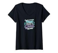 Mujer Crypto y yo hacemos un gran equipo Camiseta Cuello V