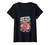 Mujer Cuaderno Divertido de Regreso a la Escuela Año Nuevo Mis Reglas Camiseta Cuello V