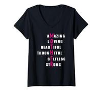 Mujer Cualidades de la Madre Increíble Amoroso Hermoso Pensativo Camiseta Cuello V