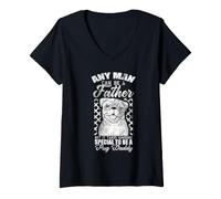 Mujer Cualquier Hombre Puede ser Padre Pug Daddy Dog Puppy Dad Camiseta Cuello V