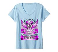 Mujer Cuando Dios me creó hace 50 años, mamá perro 50 cumpleaños Camiseta Cuello V