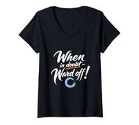 Mujer Cuando en Duda, ¡aléjate! | Cita Divertida de Tai Chi Camiseta Cuello V