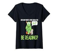 Mujer ¿Cuántas Noches a la Semana deberías Leer? 6-7 Teacher Kid Camiseta Cuello V