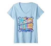 Mujer Cuba Escena callejera de La Habana Auto Clasico Recuerdo Camiseta Cuello V
